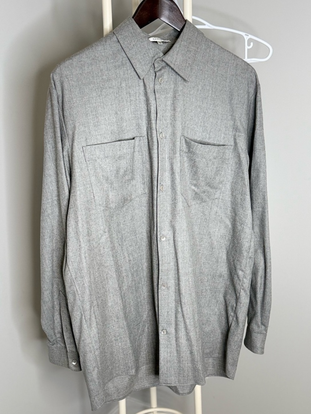 Carven Gray Minimalist Button down shirt